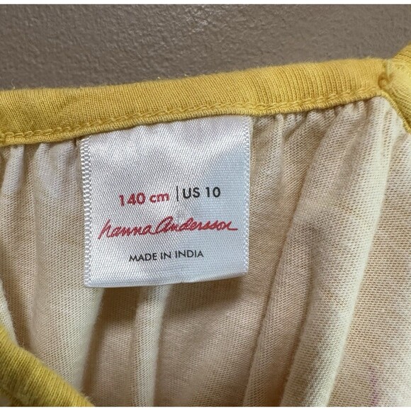 Hanna Andersson Yellow Floral Strappy Dress Girls Size 140 (10) Pockets Sundress - Picture 3 of 11